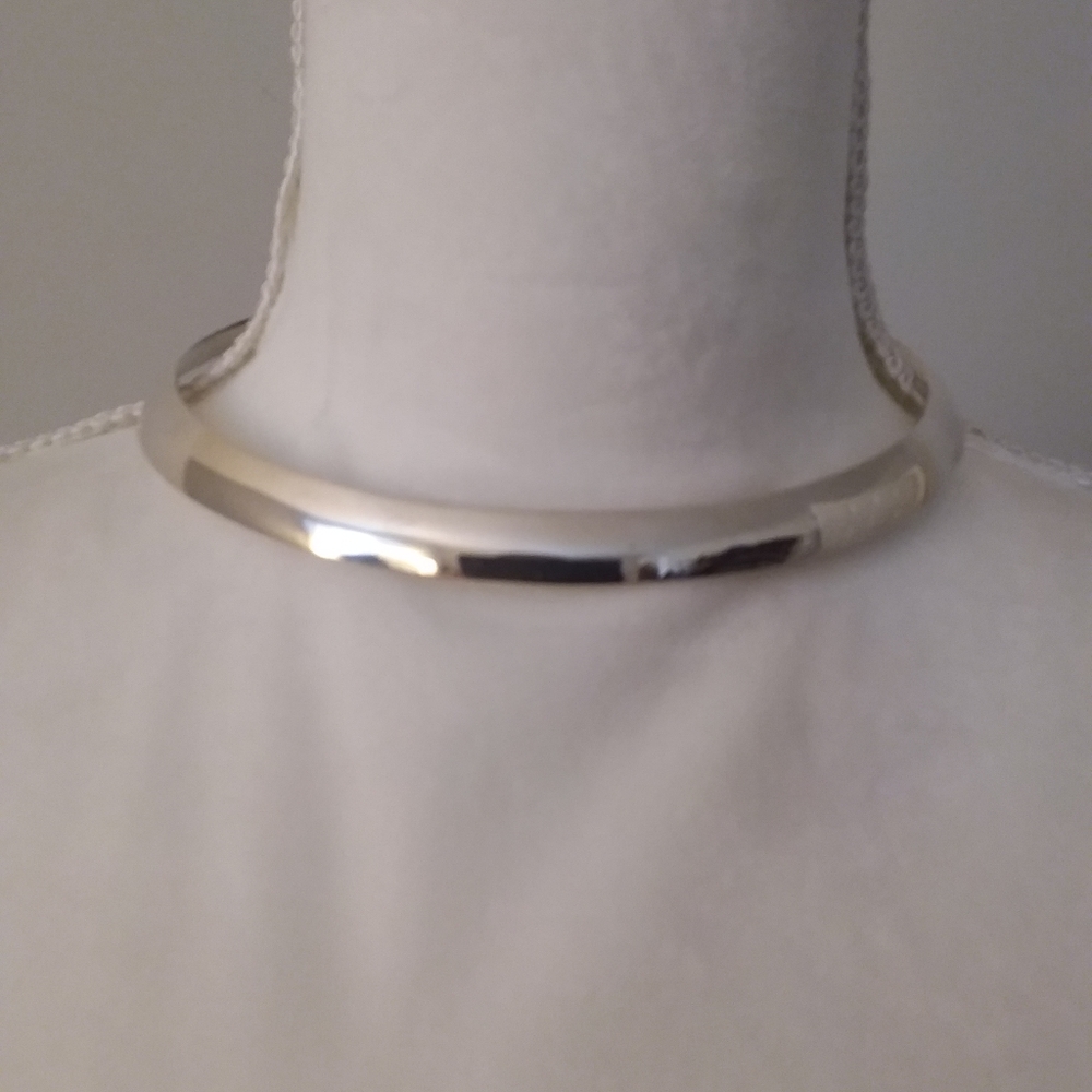 SOLD Sterling Silver 14.5" Choker Cuff Necklace - Picture 5 of 6